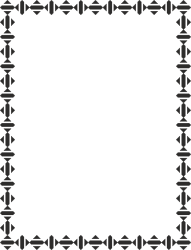 Elegant Black and White Frame with Diamond Patterns - Custom Borders & Clipart