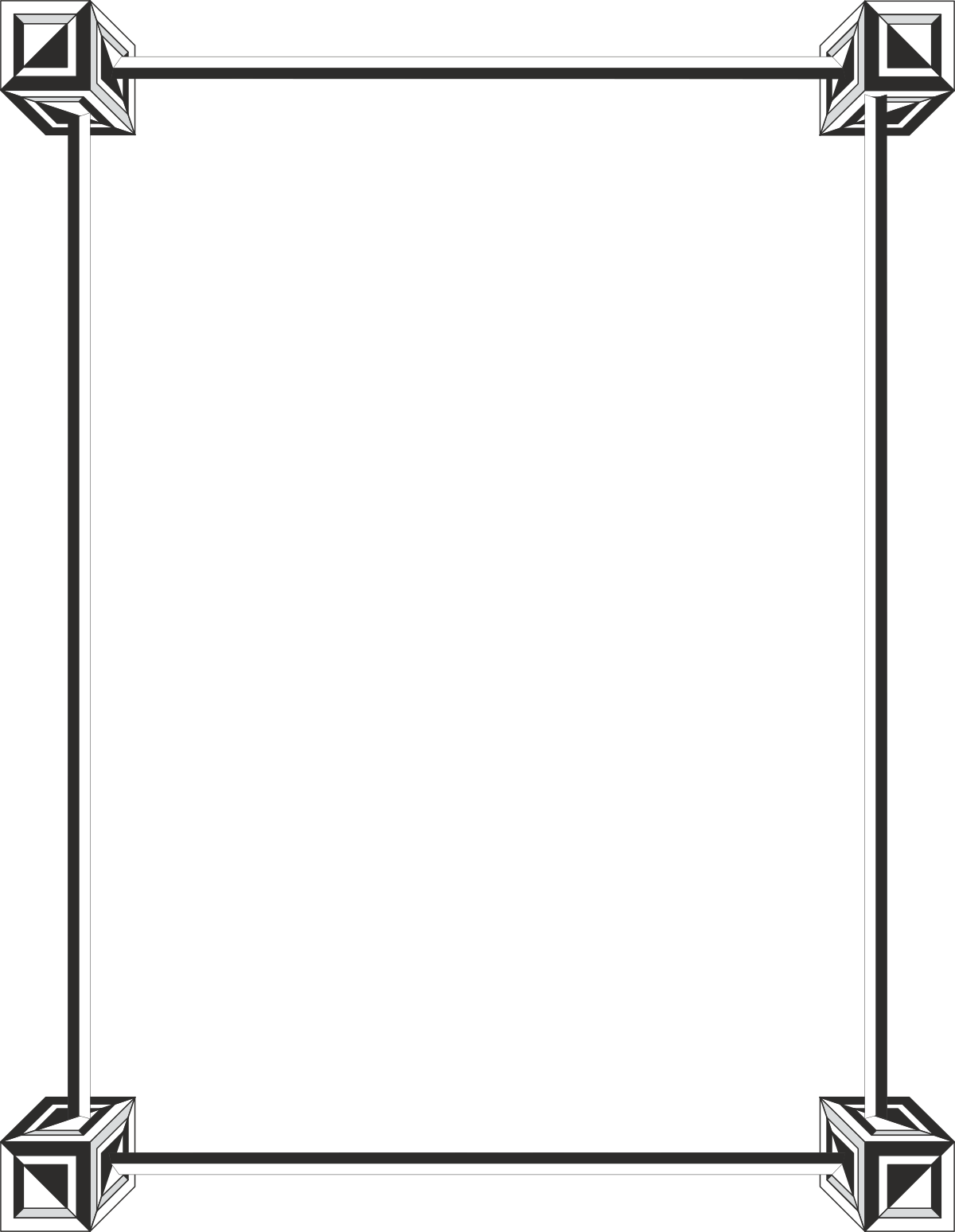 Art Deco Black and White Frame Clipart - Elegant Borders and Frames