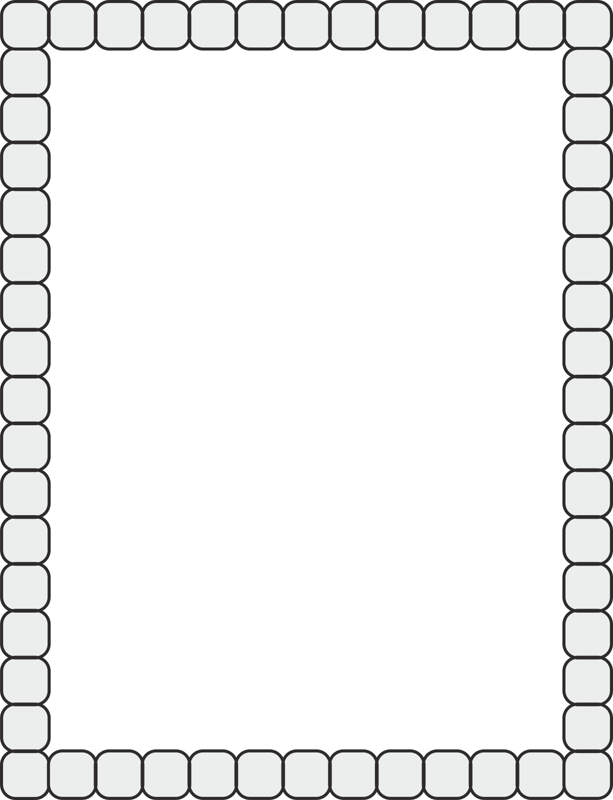 Square Frames with White Squares on Black Background - Elegant Borders Clipart