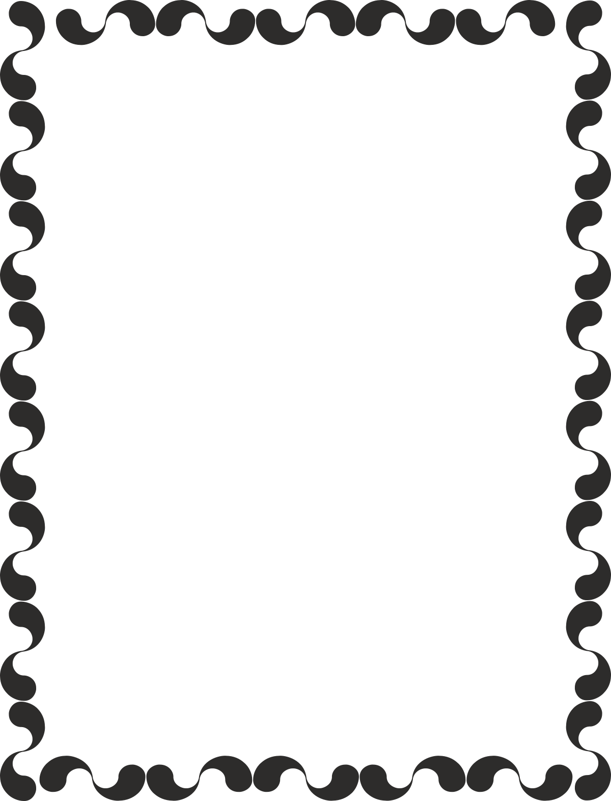 Borders and Frames: Elegant Black and White Square Clipart Design