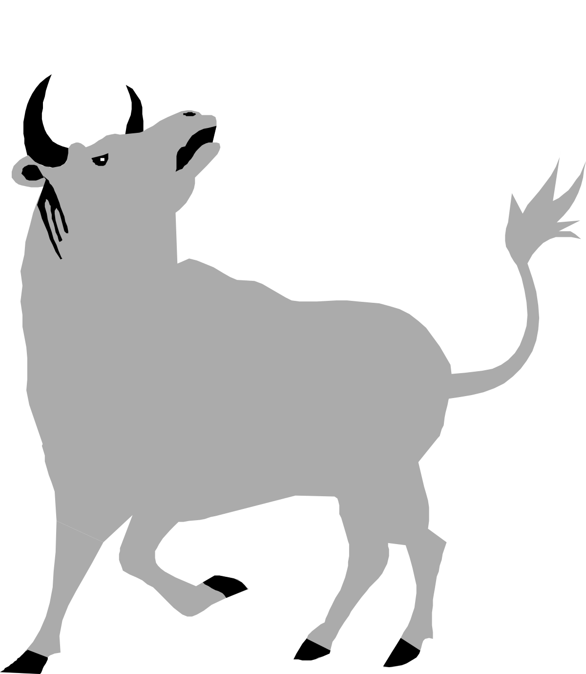 Bull Silhouette on Black Background - Striking Graphic for Distinctive Designs