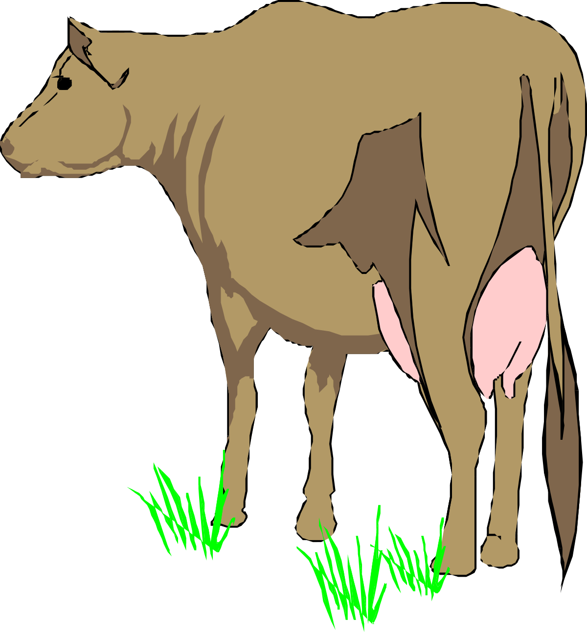 Cow in Grass Clipart: Realistic and Detailed Farm Animal Illustration