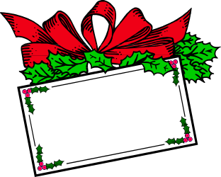 Christmas Card Clipart with Holly and Bells - Festive Borders for Holidays