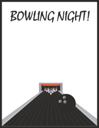 Bowling Night Poster Clipart - Vibrant Borders & Leisure Themes