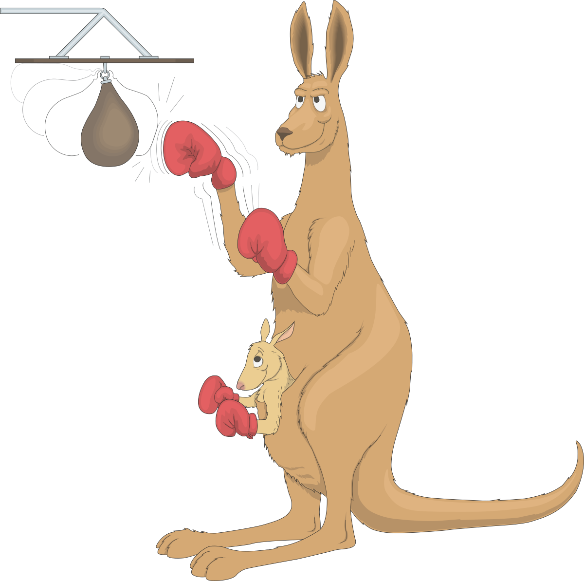 a kangaroo and a kangaroo with boxing gloves clip art png transparent Kangaroo Boxing with Gloves Clipart for Fun Designs