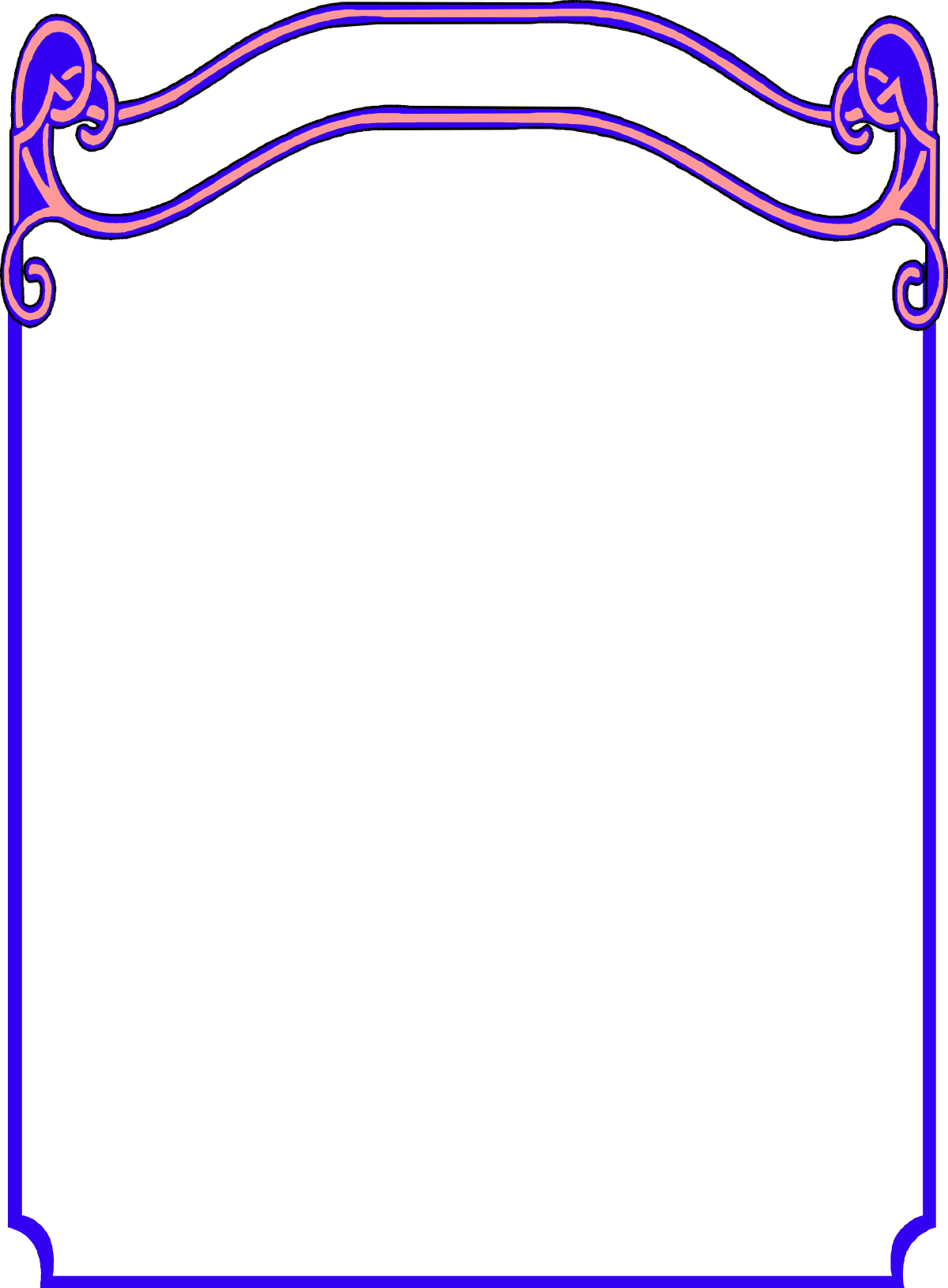 Purple Frame Clipart with Scroll - Elegant Border Design