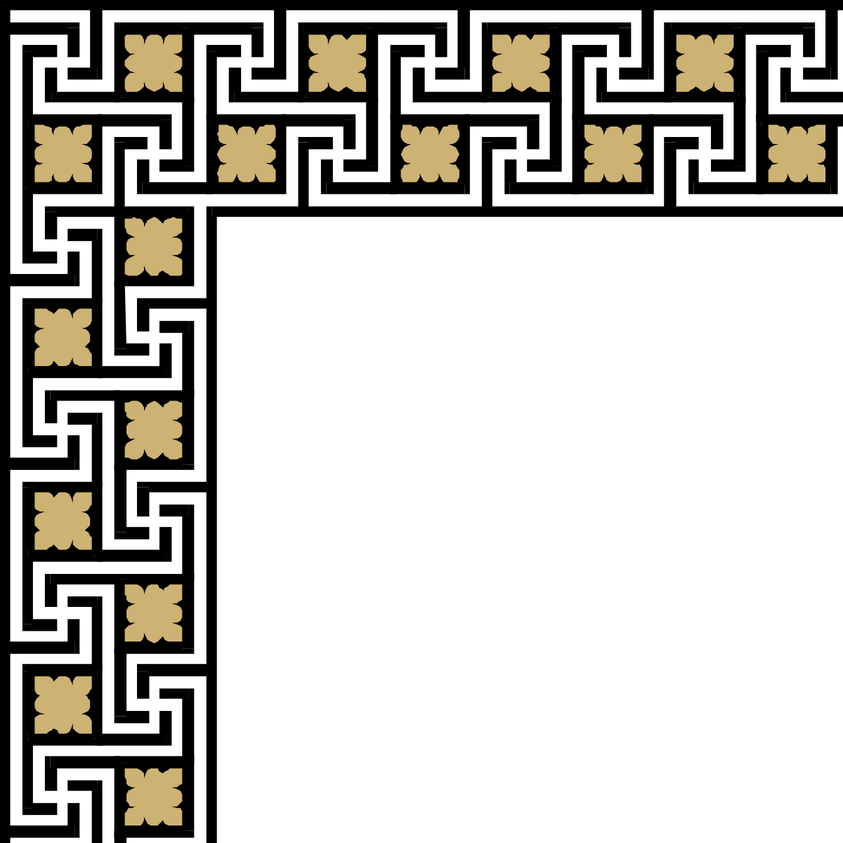Black and White Square Pattern Clipart - Stylish Borders and Corners Designs