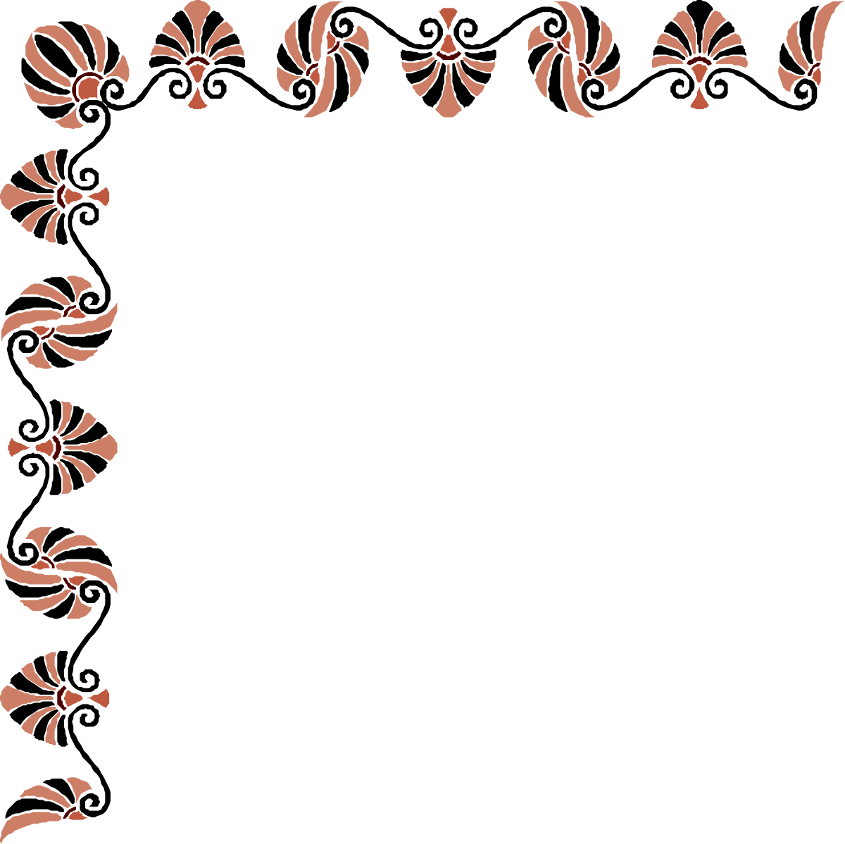 Elegant Rose Border Clipart on Black Background - Perfect for Invitations and Decorations