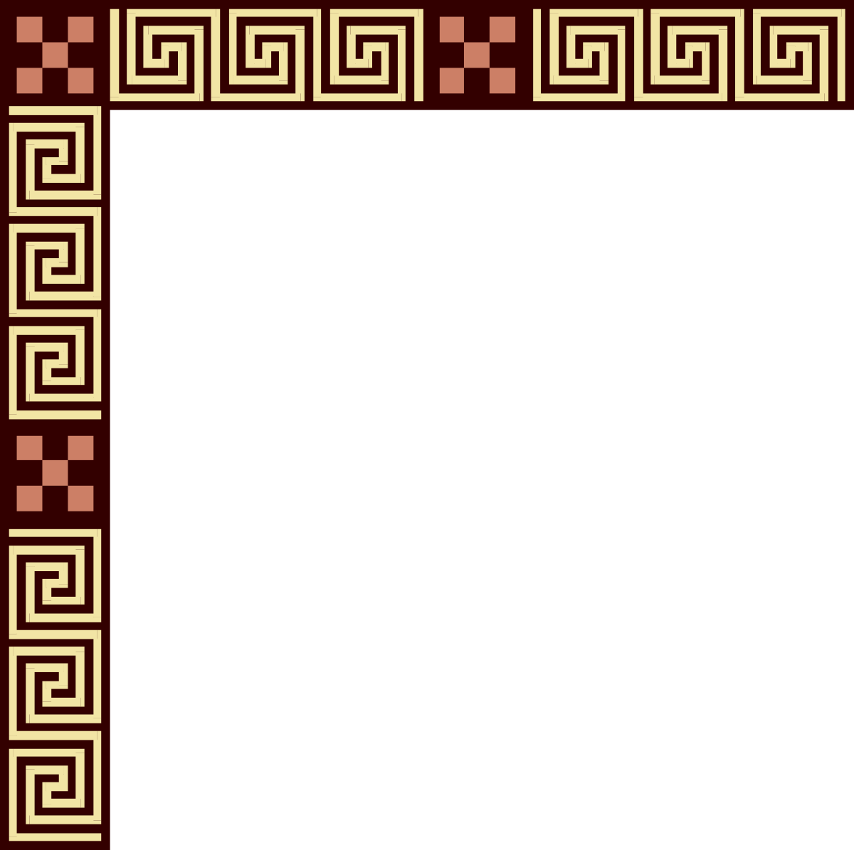 Greek Pattern Square Frame Clipart - Elegant Borders & Corners