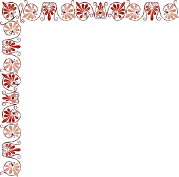 Floral Border Clipart: Red and Black Design for Elegant Edges