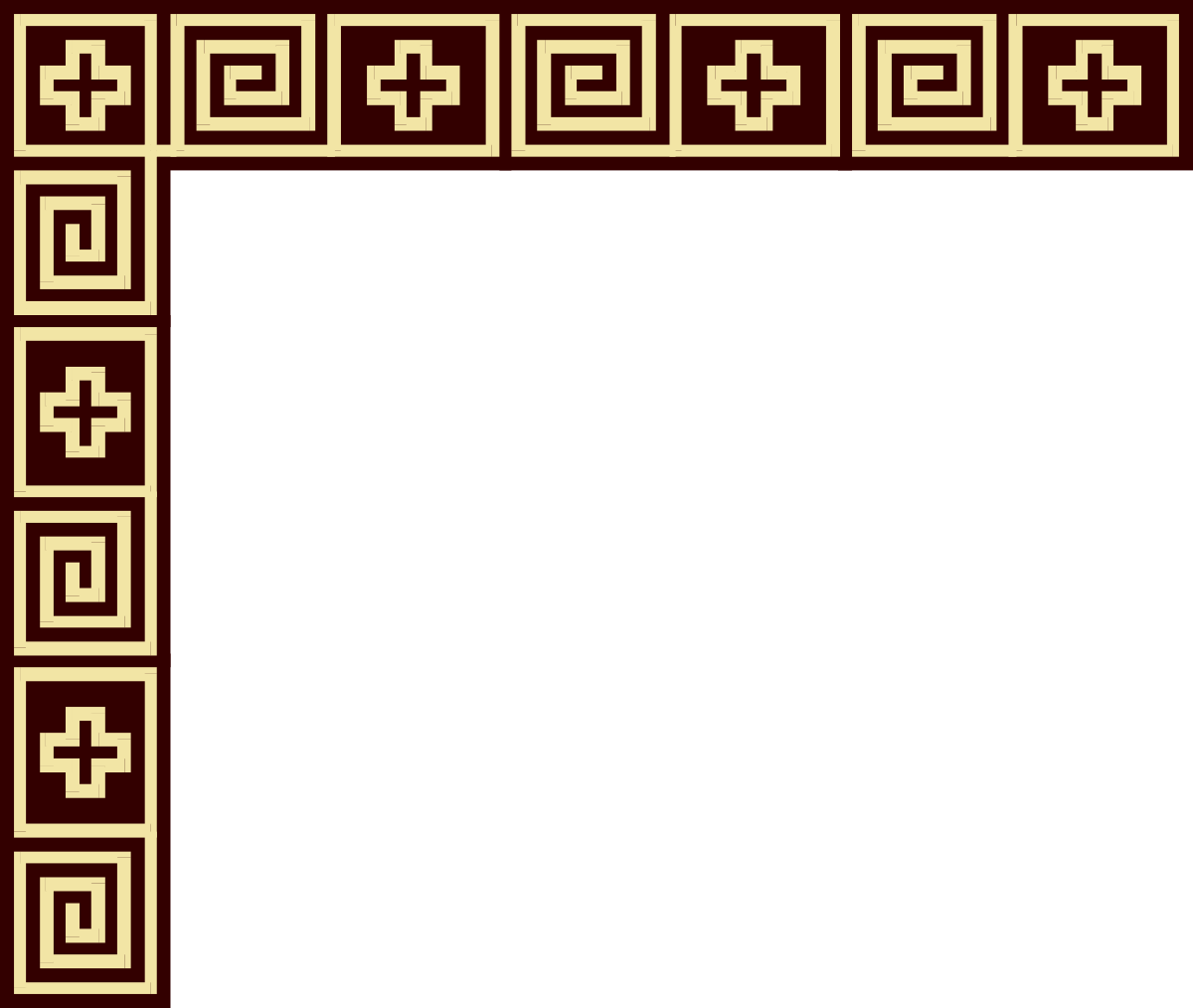 Greek Border Clipart with Square Pattern - Perfect for Design Projects