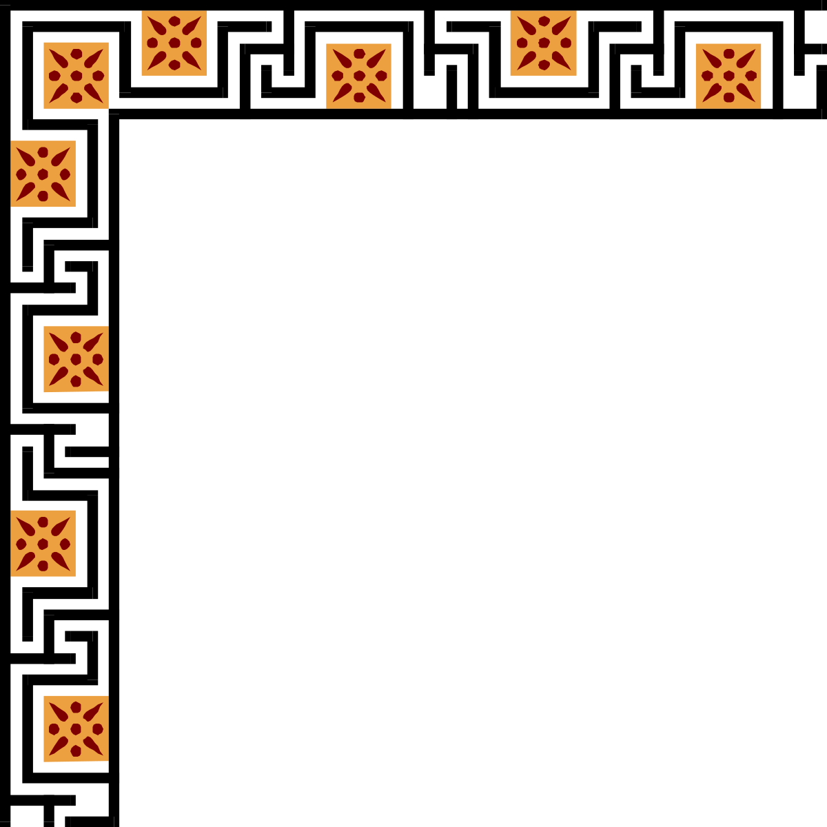 Borders and Corners Clipart: Square Designs with Four Squares
