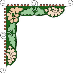 Colorful Green and Orange Floral Frame Clipart - Perfect for Borders and Corners