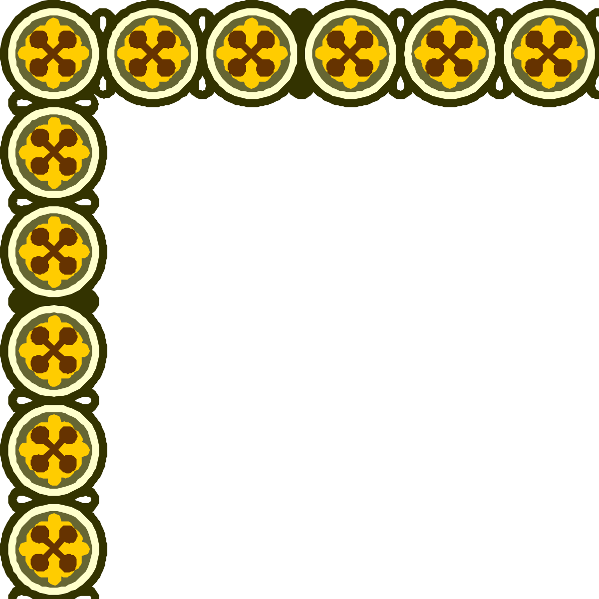 Yellow Flower Pattern Square Frame Clipart for Elegant Designs