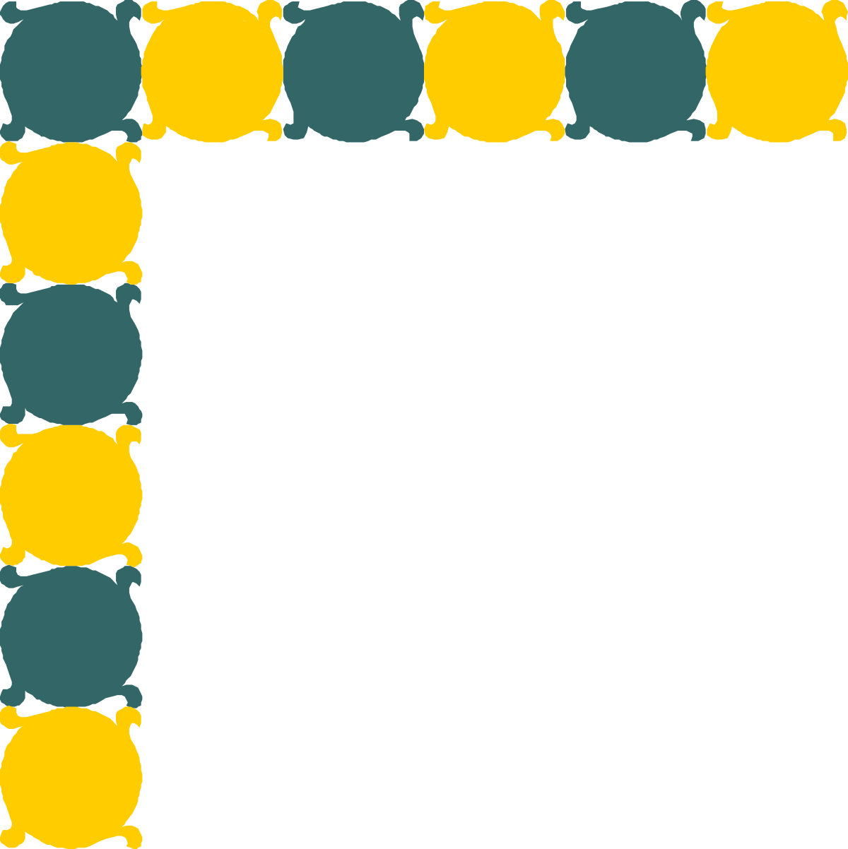 a square frame with a yellow and blue border clip art png transparent Yellow and Blue Square Frame Clipart: Decorative Borders and Corners