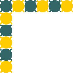Yellow and Blue Square Frame Clipart: Decorative Borders and Corners