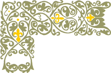 Black and Yellow Floral Design Borders and Corners Clipart