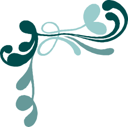 Blue and White Swirl Clipart Design on Black Background - Elegant Borders and Corners