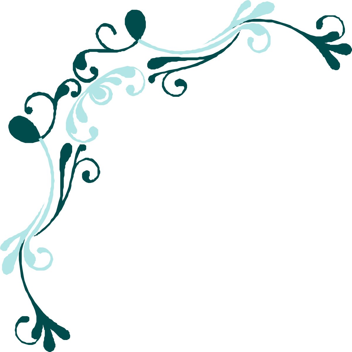 Black and White Floral Design Borders and Corners Clipart