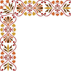 Floral Frame Clipart: Red and Brown Decorative Borders and Corners