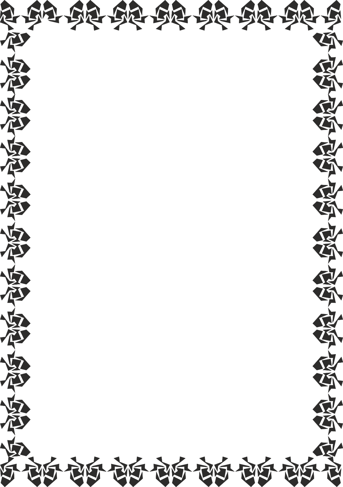 a black and white frame with a floral pattern clip art png transparent Elegant Floral Border Clipart - Black and White Frame for Creative Designs