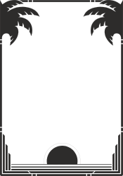 Black and White Palm Tree Frame Clipart for Elegant Designs