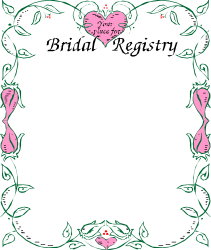 Borders for People: Elegant Bridal Clipart with Pink Roses and Green Leaves