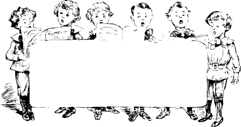 Borders and People Clipart - Black and White Elegant Illustration