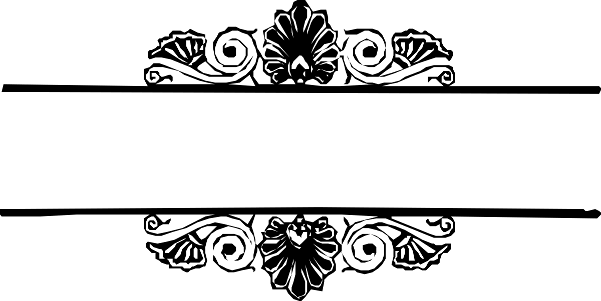 a black and white floral design clip art png transparent Black and White Floral Design Clipart - Elegant Borders for Your Projects