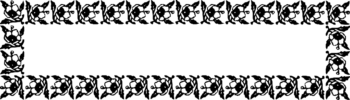 Black and White Square Frame with Plant Patterns Clipart