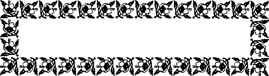 Black and White Square Frame with Plant Patterns Clipart