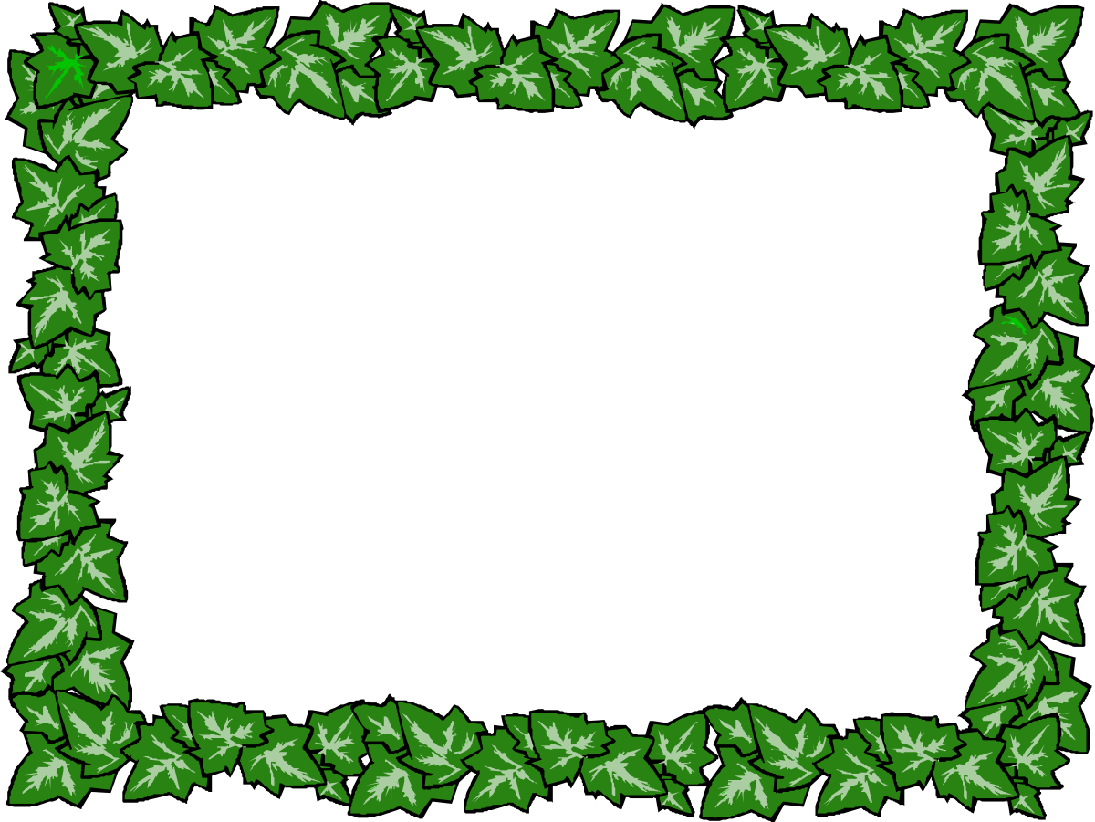 a green frame with leaves on it clip art png transparent Green Frame with Leaves: Elegant Borders Clipart for Nature Themes
