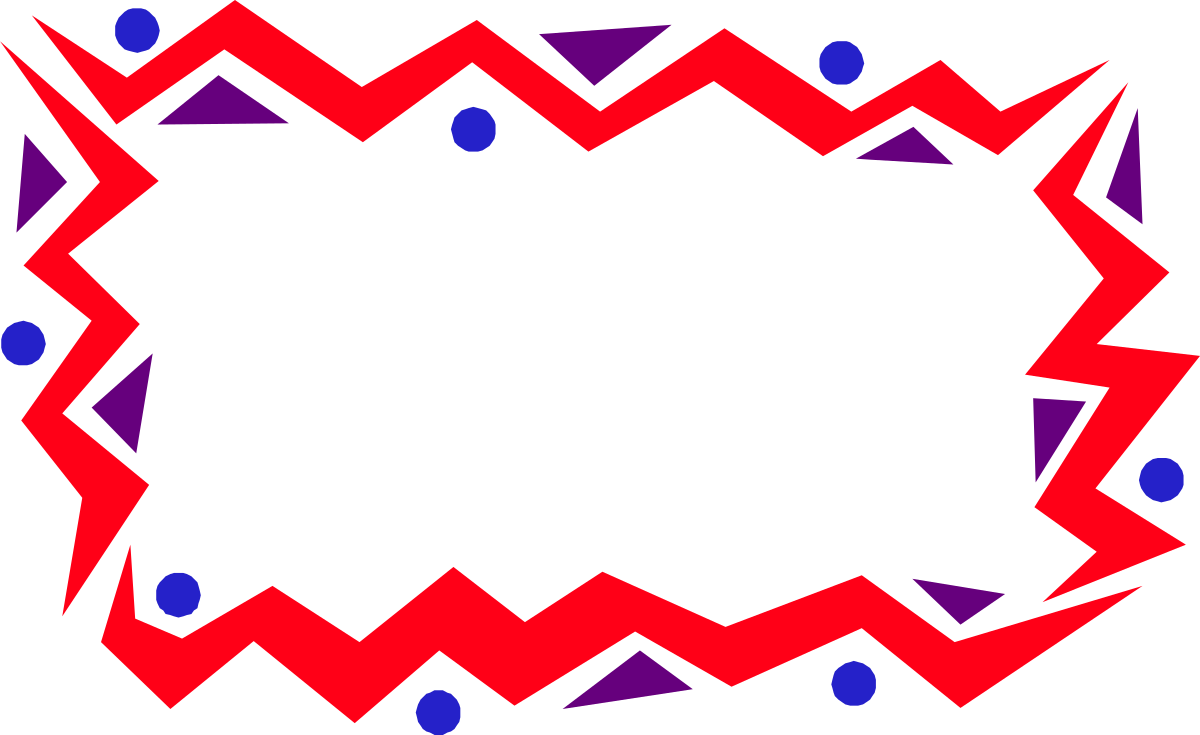 Red and Blue Frame Clipart with Black Background - Stylish Borders