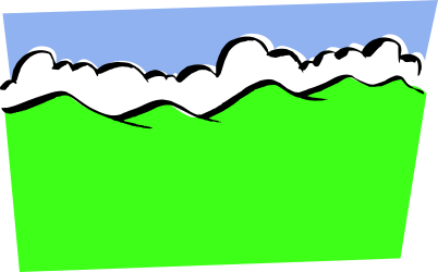 Green Box with White Clouds Clipart - Creative Clip Art for Various Designs