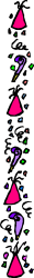 Colorful Pattern Borders and Bars Clipart on Black Background