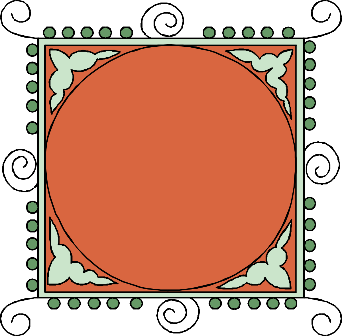 a square frame with a green border around it clip art png transparent Green Border Square Frame Clipart for Creative Designs