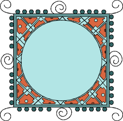 Decorative Square Frame Clipart with Intricate Middle Pattern