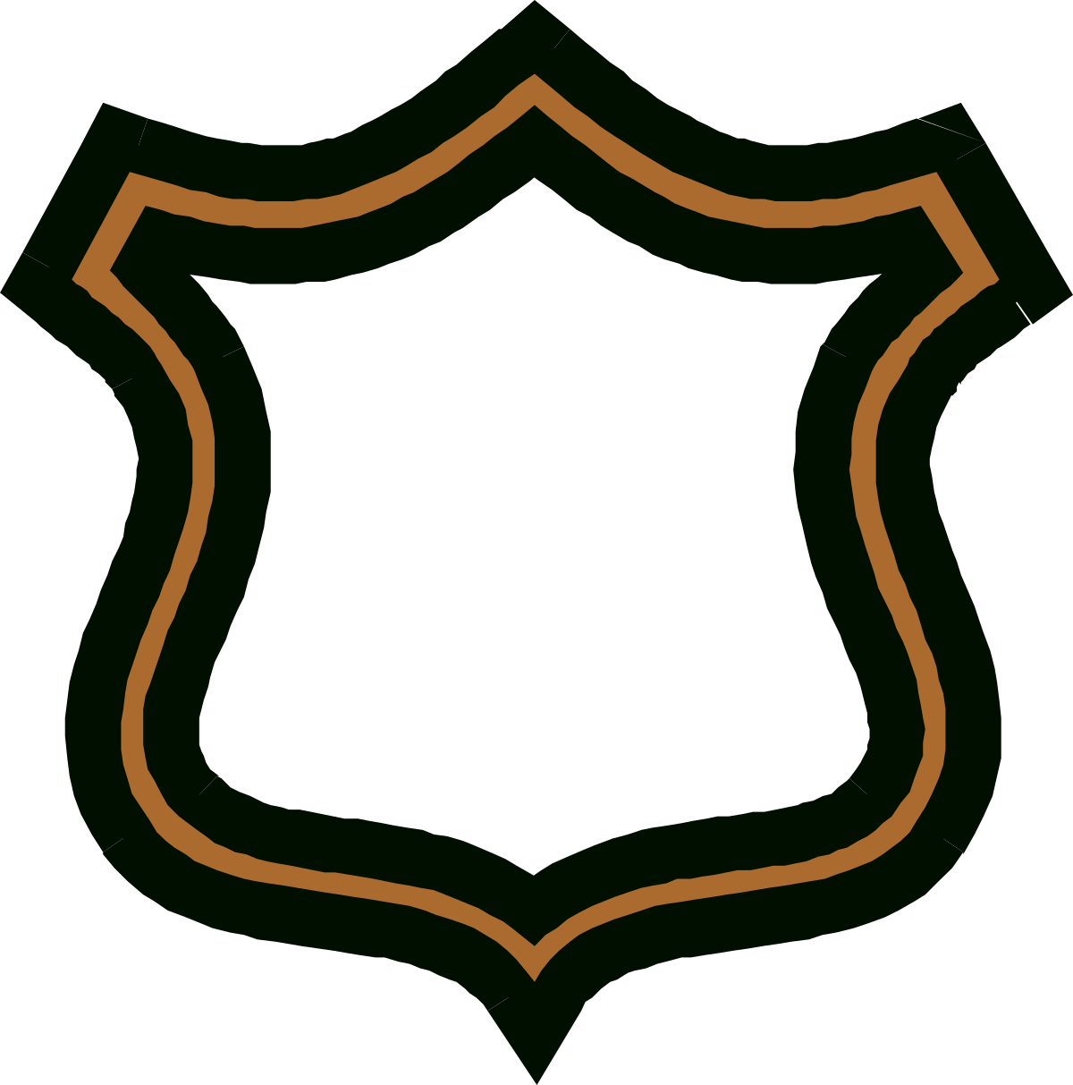 a green and orange shield with a brown border clip art png transparent Green and Orange Shield with Brown Border Clipart