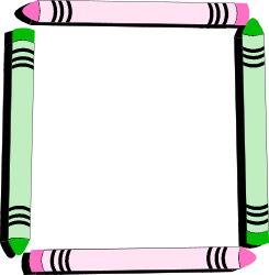 Pencil Clipart with Green and Pink Stripes for Creative Borders and Leisure Designs