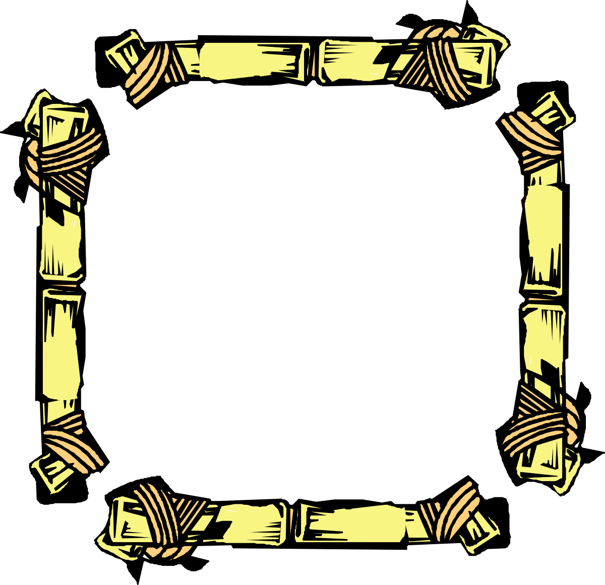 Yellow Border Square Frame Clipart for Creative Designs