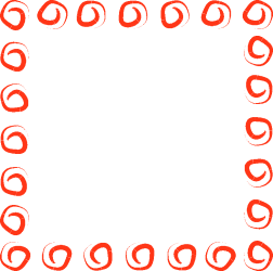 Elegant Square Frame with Red and Black Swirls Clipart