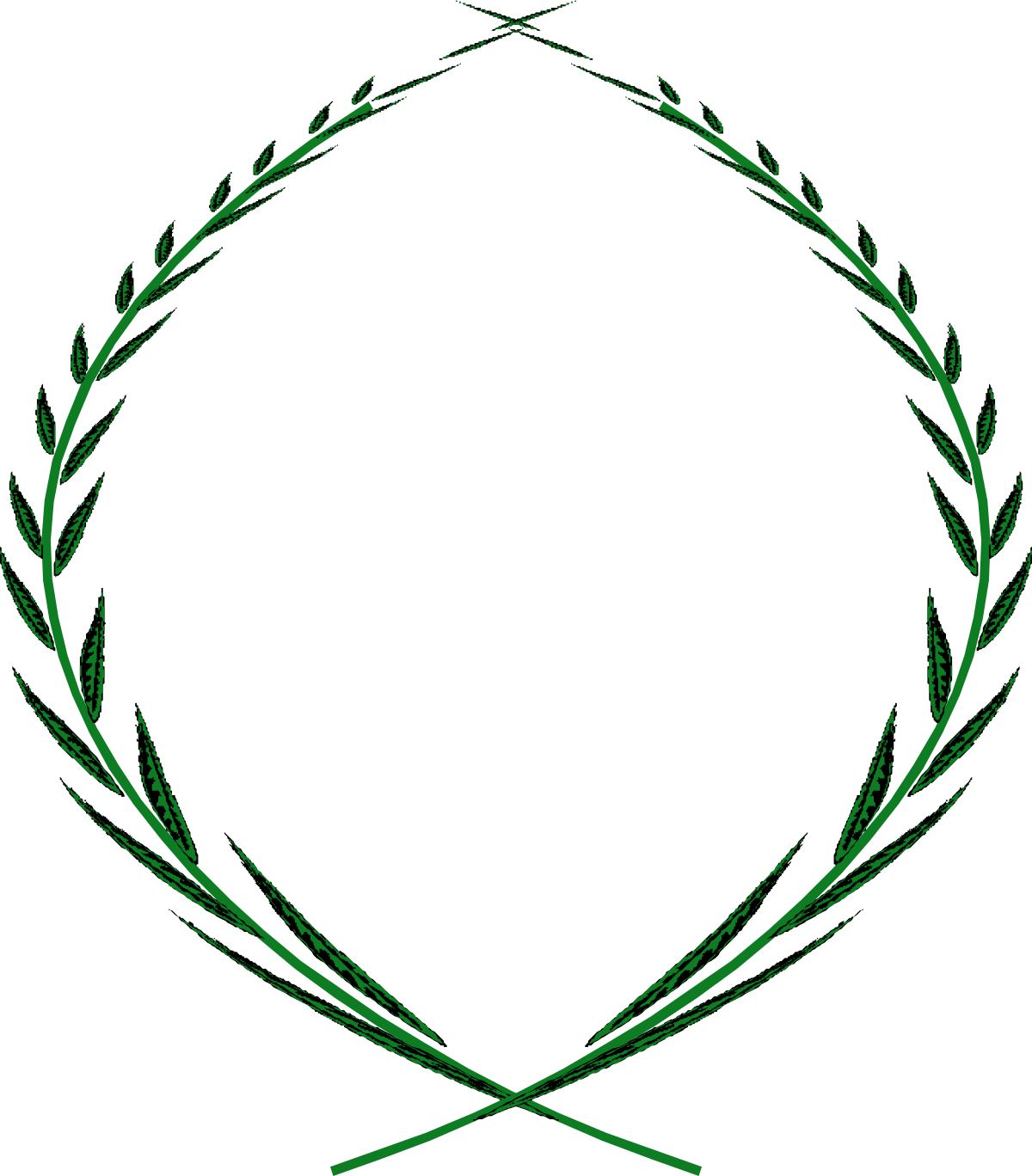a green wreath with two crossed arrows clip art png transparent Green Wreath with Crossed Arrows - Stylish Clipart for Borders and Decor