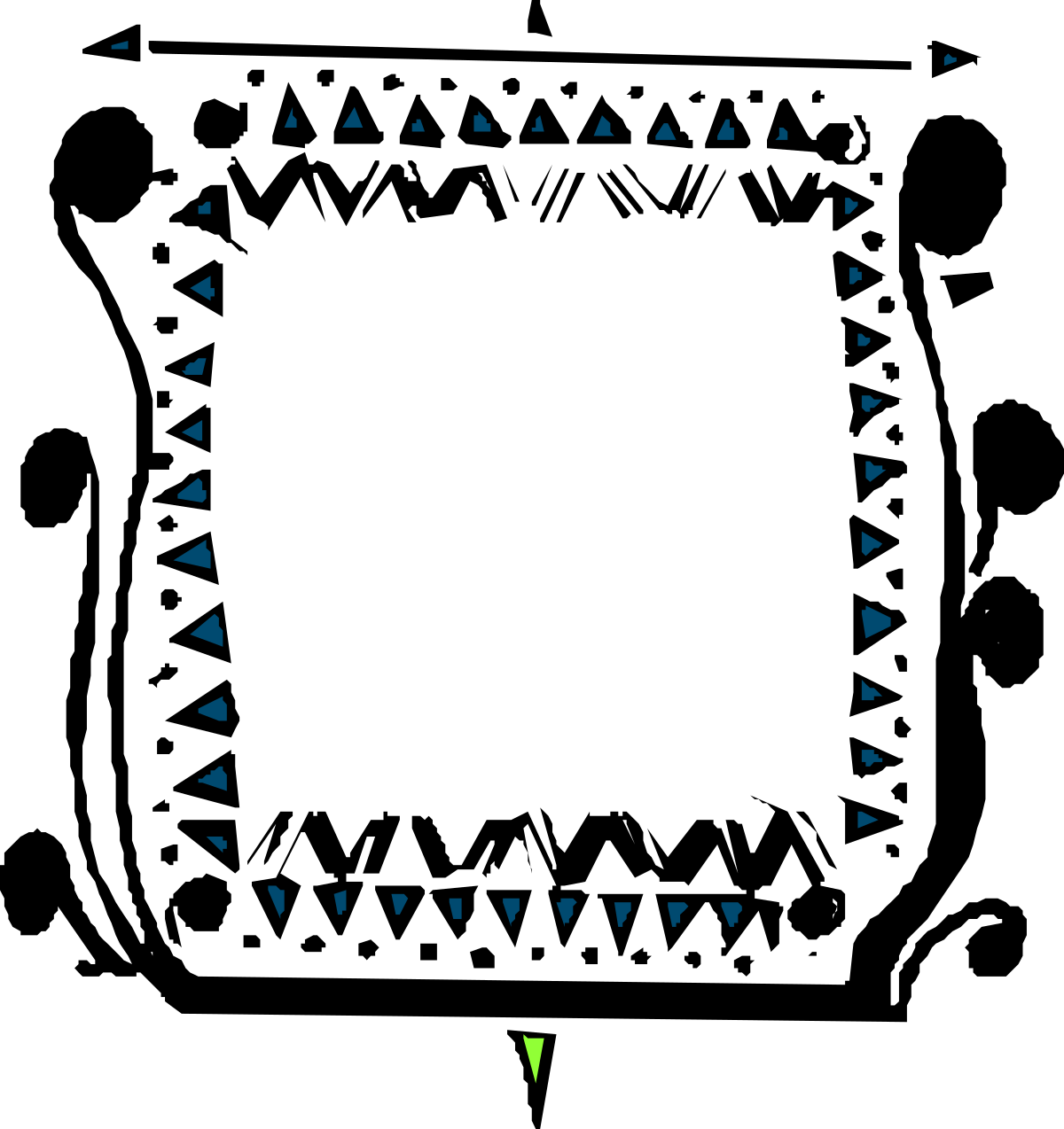 Green Arrow in the Center Square Clipart for Creative Design