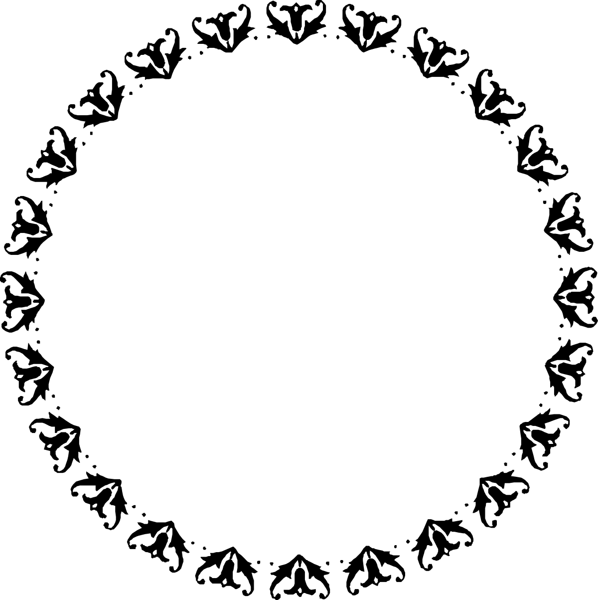 a black and white photo of a moon clip art png transparent Moon Clipart: Black and White Borders with Plants