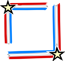 Red, White, and Blue Stars Frame Clipart for Creative Projects