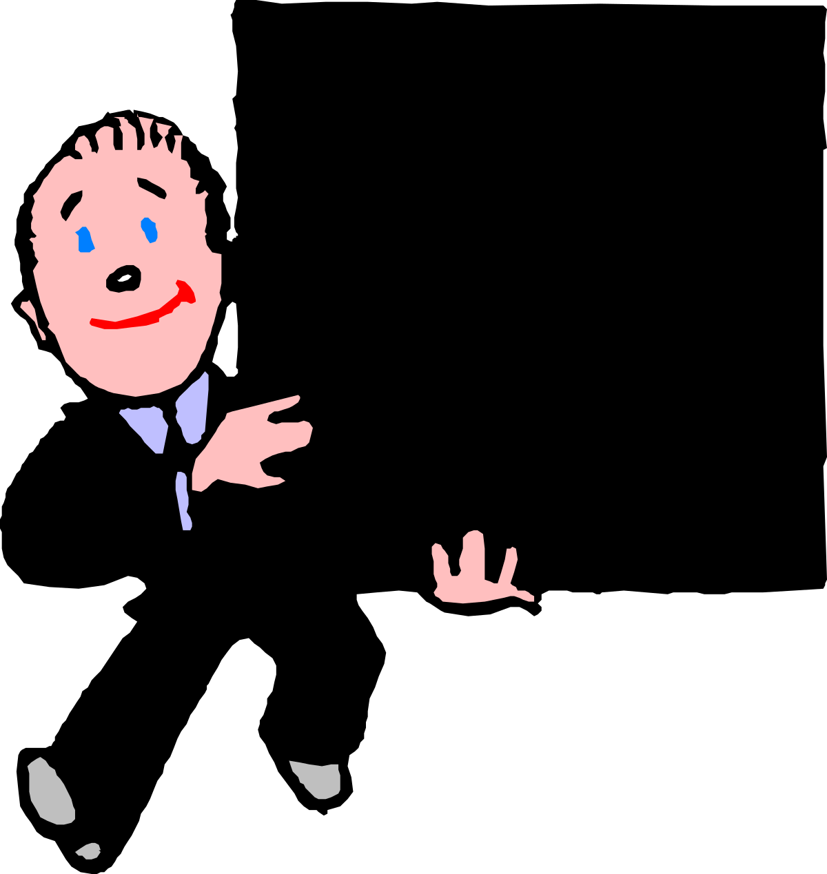 Pointing Man in Suit and Tie Clipart - Borders and People