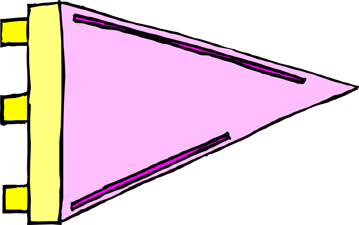 a yellow triangle with a pink triangle on it clip art png transparent Yellow Triangle with Pink Triangle Overlay Clipart