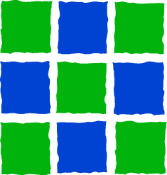 Blue and Green Square Pattern Clipart - Vibrant Borders and Miscellaneous Designs