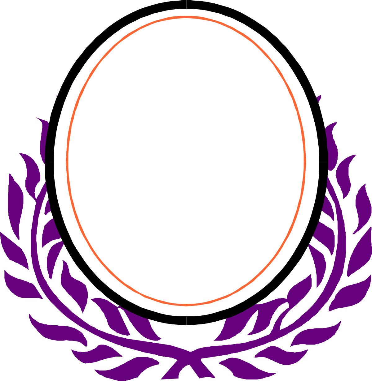 Purple Wreath Clipart with White Center - Elegant Border Design