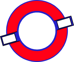 Red and Blue Circle with White Center Clipart - Vibrant Design for Creative Projects